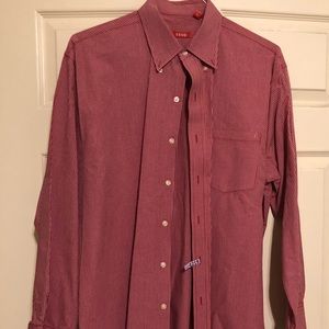 Izod large red and white button down dress shirt